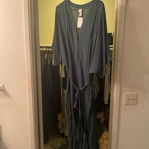 H&M Hunter green maxi dress with belt